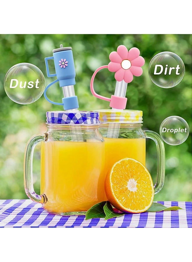 6 Pcs Silicone Straw Cover Cap,Straw Topper Compatible for 30 and 40 Oz Tumbler with Handle,10 mm 0.4 in Reusable Straw Tips Lids,Straw Tip Covers for Party Decor - Image 3